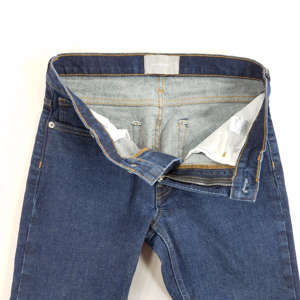 Everlane Blue Jeans Stretchy Dk Denim Mid-Rise Skinny Ankle Pants 27R (28x27) - Picture 8 of 14